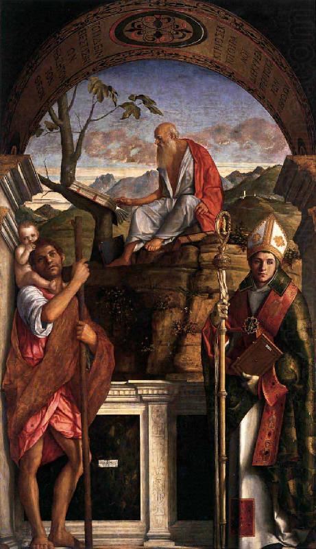 Saints Christopher Jerome and Louis of Toulouse, Giovanni Bellini